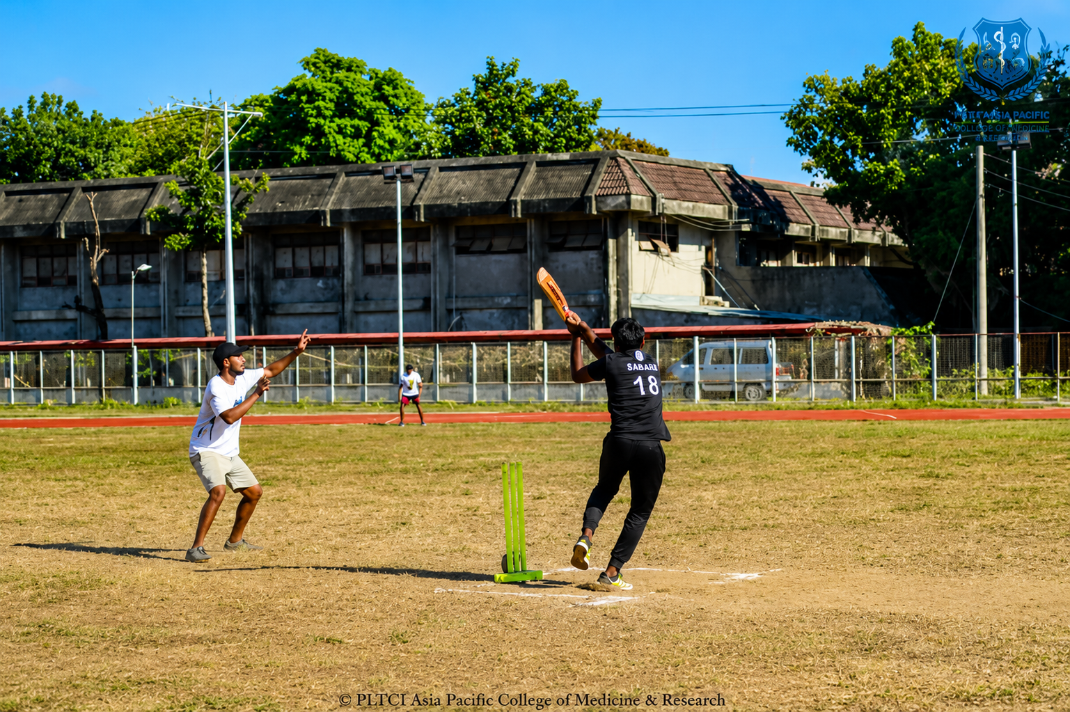 Beautiful green cricket ground landscape at PLT medical college resort campus